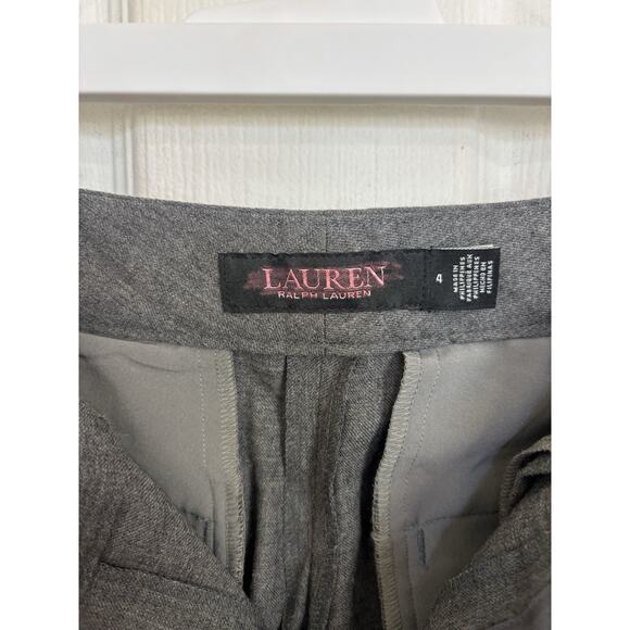 Lauren Ralph Lauren Pleated 100% Wool Twill Straight Pants Size 4 Black Label - Picture 7 of 9